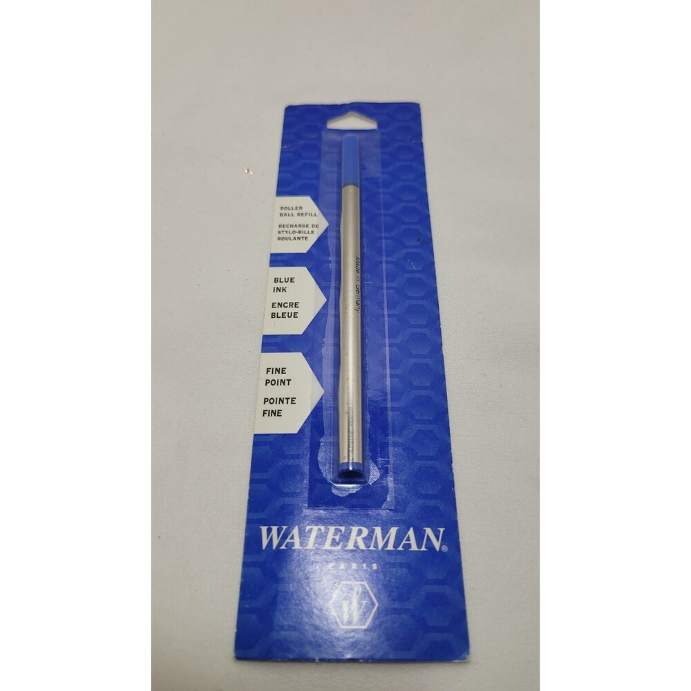 One (1) Waterman® Fine Point Blue Roller Ball Pen Ink Refill New